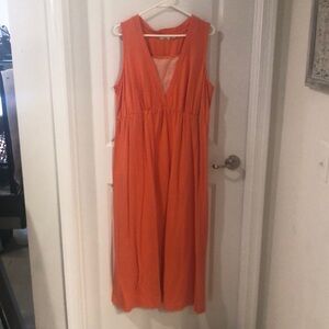 Sleeveless Orange Dress